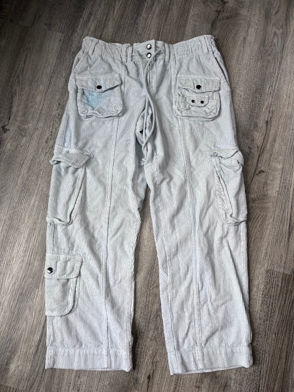 Free People We The Free Tahiti Pull-On Cargo Pants in Plein Air Light Blue Sz S